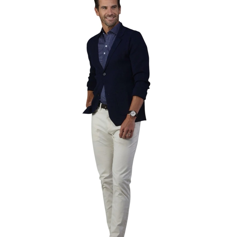 Collars & CO Luxury Knit Blazer, NWT, Large , Navy Blue